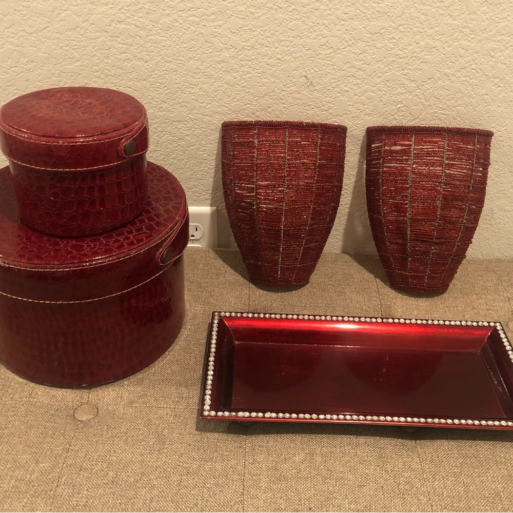 Canister set $8 Candle set $10 Tray $4